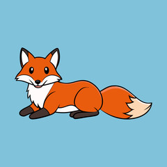 Obraz premium red fox cartoon - vector illustration