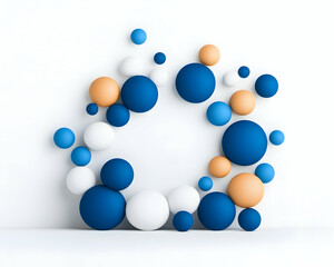 Spherical arrangement for graphic, banner background with geometric pattern generative AI