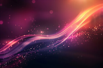 Obraz premium Abstract colorful wave pattern with shimmering particles against a soft gradient background