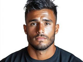 Obraz premium A man with a beard and a black shirt