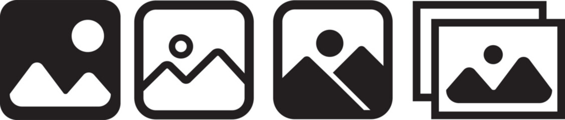 gallery icon vector, silhouette of an image, photo album icon