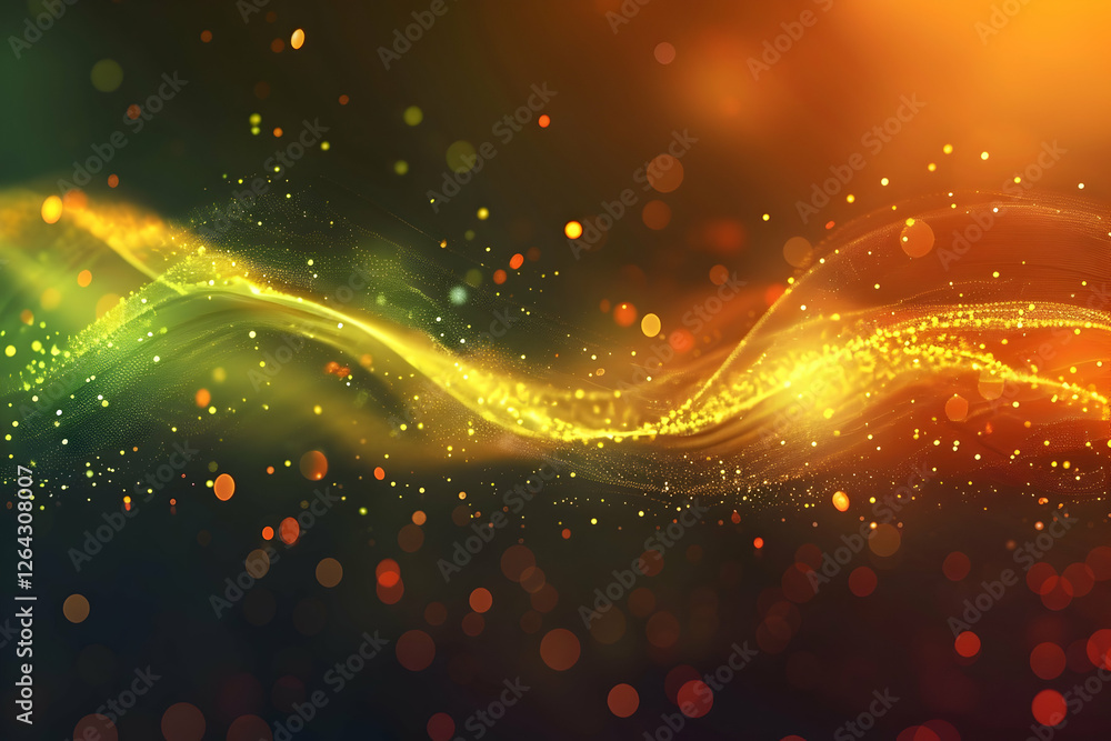 Aufkleber abstract vibrant waves of color and light swirl through a dark background, creating a dynamic atmosp