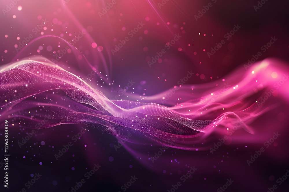 Aufkleber abstract wave patterns in vibrant pink and purple hues with sparkling elements, creating a dynamic b