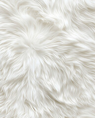 Obraz premium White fur close-up for backgrounds, textures or product mockups. Softness visible generative AI