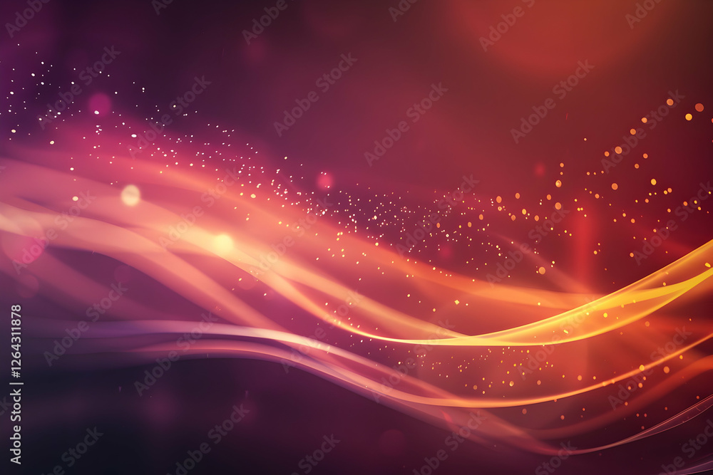 Poster abstract background with flowing waves of light in vibrant colors, creating a dynamic and energetic 