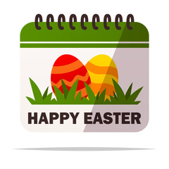 Happy easter calendar vector isolated illustration