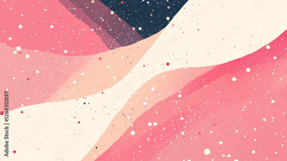 Poster pixel bitmap background with bright pink gradient fading into white bottom. small scattered sparkles