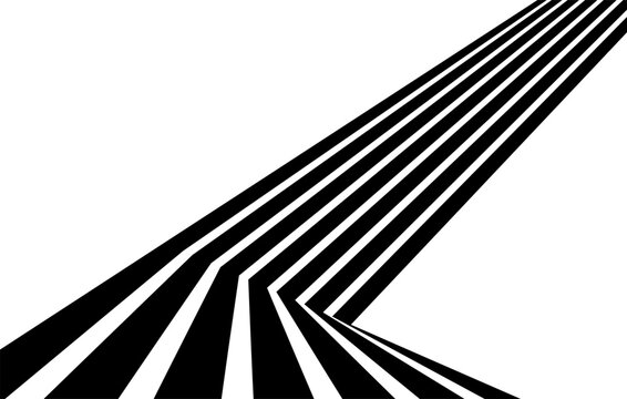  Abstract perspective line stripes with 3d dimensional effect. optical art illusion