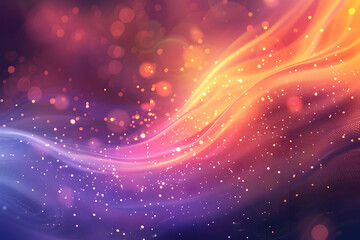 Fototapeta premium Abstract vibrant waves of color with bokeh effects creating a dreamy atmosphere in the background