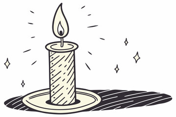 candle on a black background