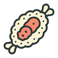 Crispy tempura roll with sauce