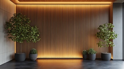 Acoustic wood panel wall