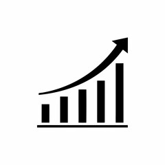 Business Bar Graph icon or logo silhouette