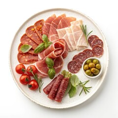 Gourmet Meat and Cheese Platter Prosciutto, Salami and Olives, Italian Food, Appetizer