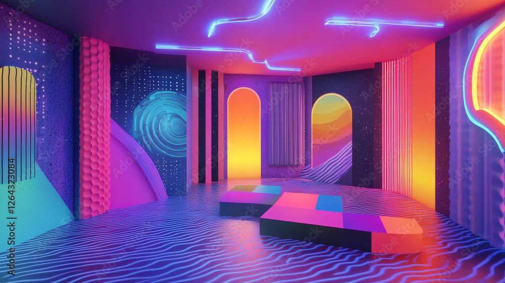 Poster chameleon blur spot with y2k aura neon gradient. 3d abstract brush shape vector blend texture. futur