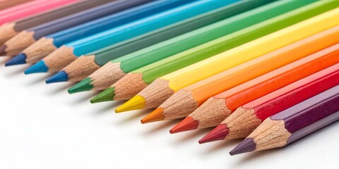 Rainbow Colored Pencils Close-up Composition, Vibrant Hues, Creative Art Supplies, Color Pencil Background Colored Pencils, Art Supplies