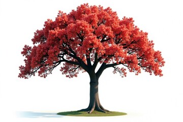Obraz premium Tree with branches isolated on white background, tree alone, isolated tree, simple