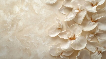 Fototapeta premium background in beige tones with barely noticeable iris petals