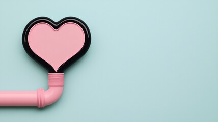 Creative pipe design heart-shaped inspiration in a minimalist space