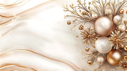 Elegant Gold and Pearl Christmas Ornament Decor
