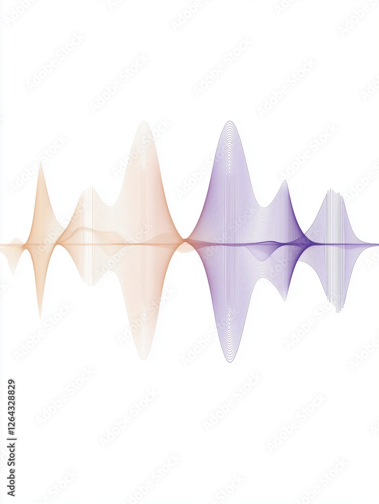 Poster audio waveform abstract: a mesmerizing abstract image featuring a delicate, flowing waveform in hues