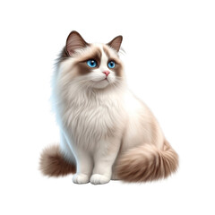 Fototapeta premium Adorable Ragdoll Kitten with Striking Blue Eyes