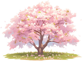 Obraz premium リアルで美しい桜の木のイラスト｜背景・装飾・ポスターに
