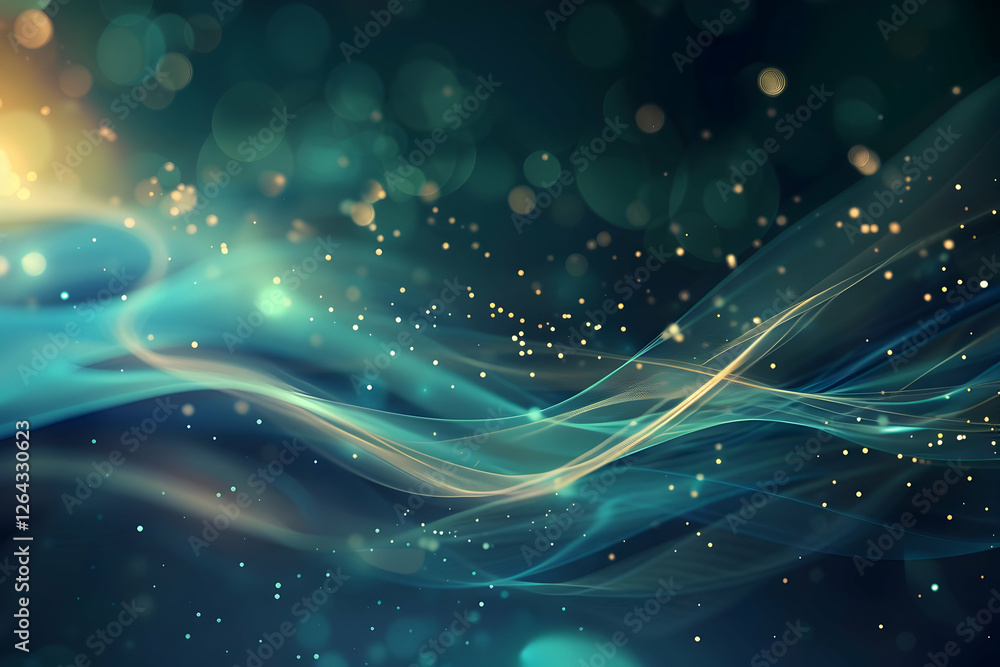 Poster Abstract swirling light patterns with soft bokeh effects creating a dreamy atmosphere