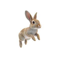 Obraz premium Adorable Brown Bunny Rabbit in Mid-Leap, 3D Render