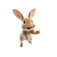 Obraz premium Adorable 3D Rendered Bunny Rabbit Reaching Out