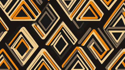 Vector seamless pattern from geometric tiles with repeating striped triangles. Modern stylish texture may be used as packing