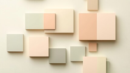 Abstract Composition of Pastel Colored Squares