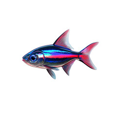Fototapeta premium Iridescent Neon Tetra Fish Vibrant Aquatic Life in Striking Detail