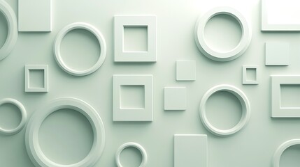 Abstract Geometric Shapes Wall Design Pastel Green