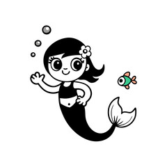 vector illustration of a mermaid