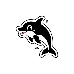 dolphin jumping isolated on white