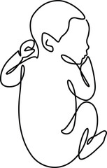 Obraz premium Newborn baby sleeping mood elegance continuous line artwork. 
