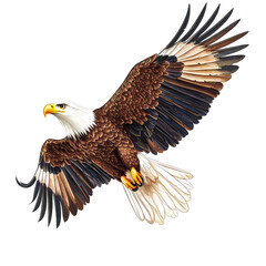 Fototapeta premium Majestic Bald Eagle in Flight: A Stunning Wildlife Image