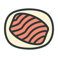 Salmon sashimi in a bowl