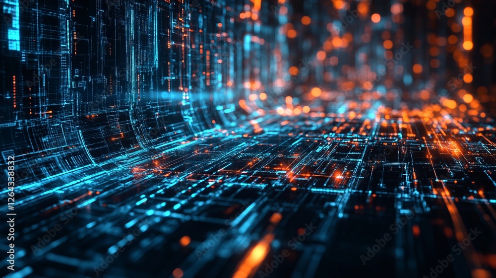Aufkleber abstract technology background with circuit board style. futuristic hi-tech graphic design.