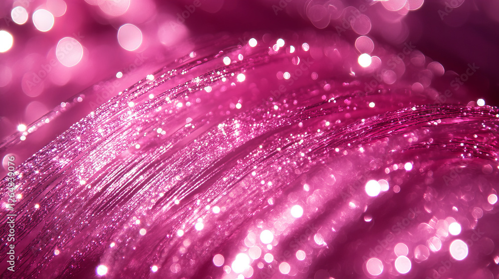 Poster fairy pink light trail from magic wand with dust and bright flash. realistic vector set of abstract 