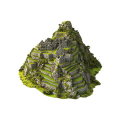 Machu Picchu Isolated 3D Model of Incan Citadel