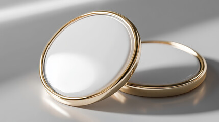 White blank pin button mockup. Round badge vector. 3d metal circle promotional brooch mock up design with shadow. Clean tag top and bottom for campaign advertising. Member name label space frame