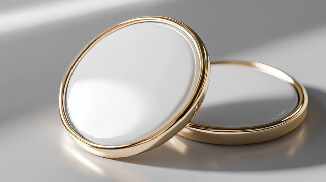 White blank pin button mockup. Round badge vector. 3d metal circle promotional brooch mock up design with shadow. Clean tag top and bottom for campaign advertising. Member name label space frame