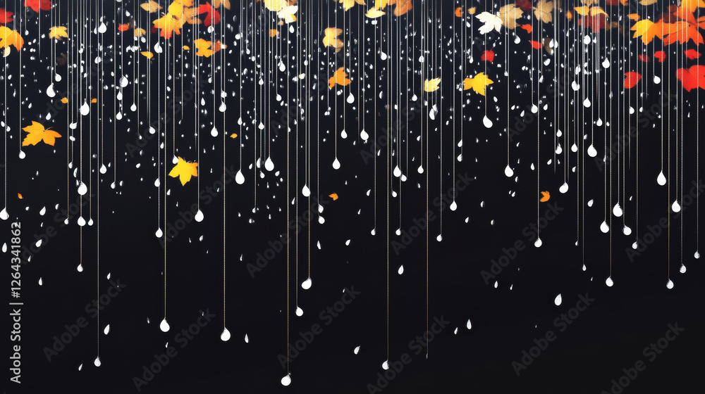 Poster rainy effect overlay with diagonal white streaks on dark transparent background. dynamic pattern of 