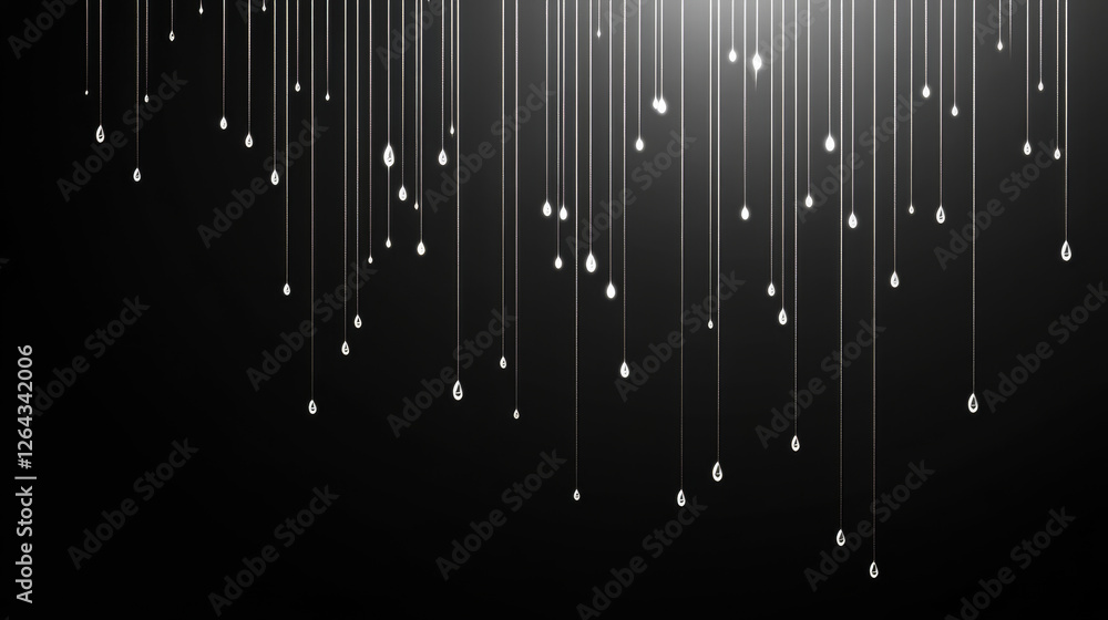 Poster rainy effect overlay with diagonal white streaks on dark transparent background. dynamic pattern of 