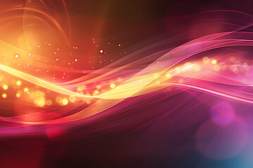 Abstract colorful waves with glowing particles creating a vibrant background for creative designs