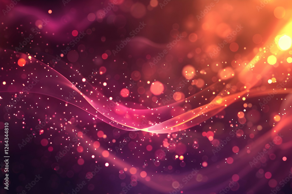 Aufkleber abstract colorful background with flowing waves and bokeh lights creating a dreamy atmosphere