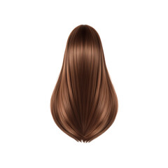 Fototapeta premium Long, Shiny, Brown Hair - Rear View, Isolated on on white background