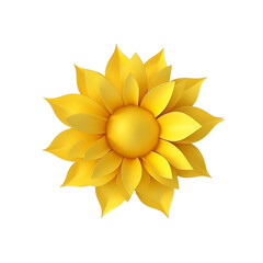 Obraz premium Golden Sun-like Flower, Abstract Floral Design Element